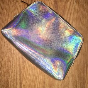 metallic makeup bag